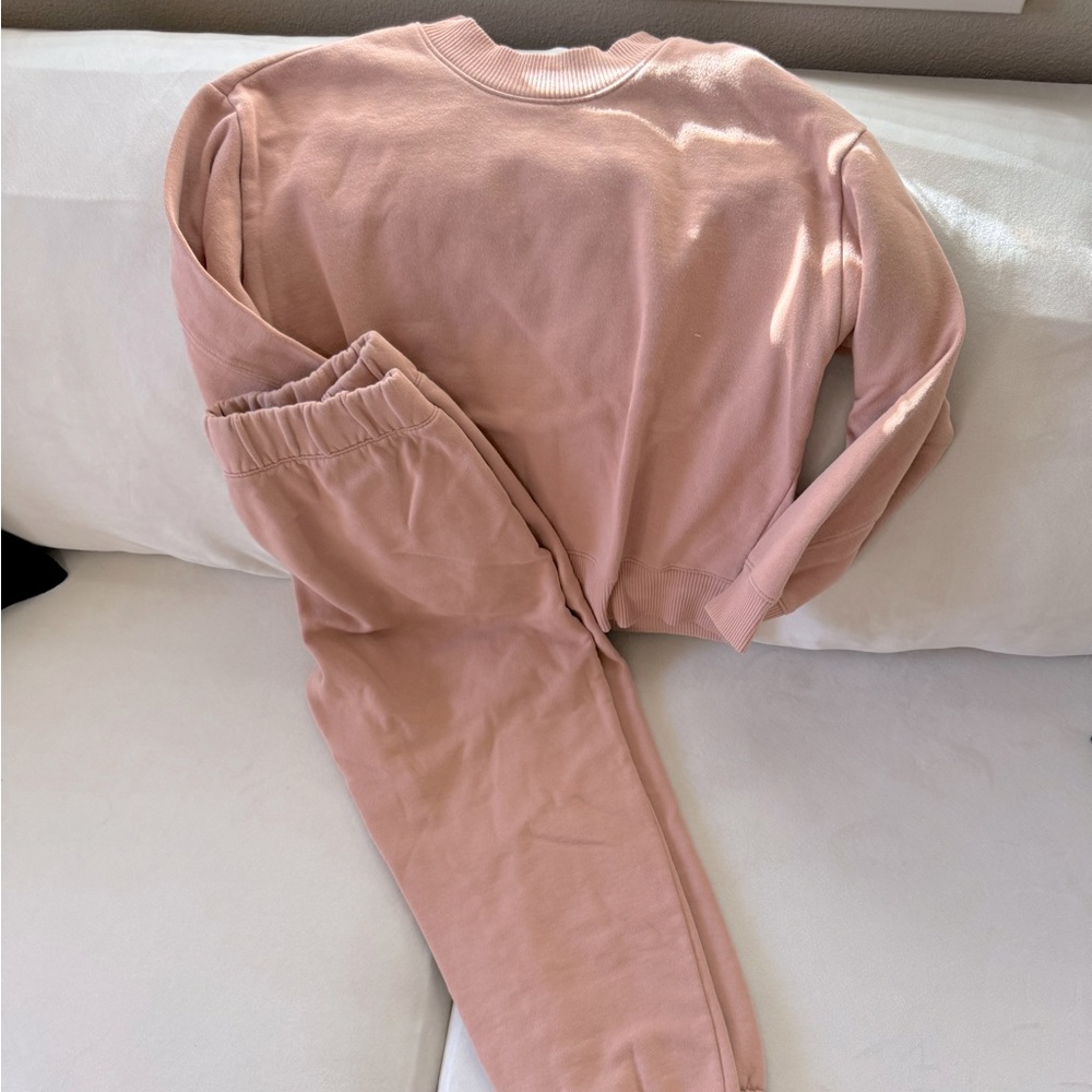 target joy lab pink crewneck & matching joggers set
